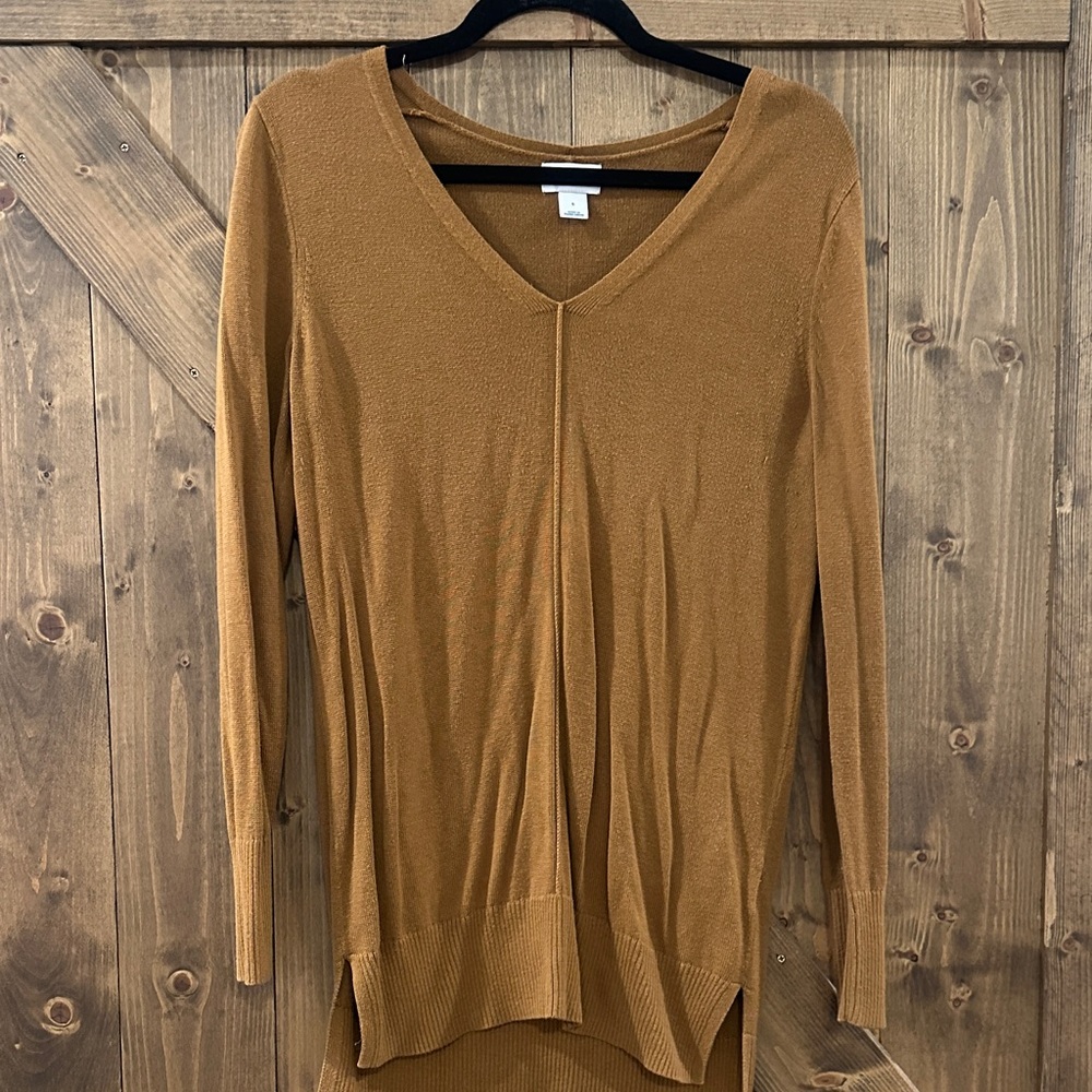 Old Navy Women's Brown Long Sleeve V-Neck Top